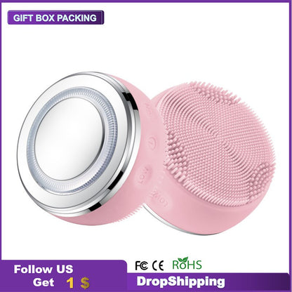 2-in-1 LED Facial Cleansing Brush