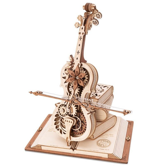 Mechanical Violin Music Box – Elegant Wooden DIY Musical Sculpture. No Return.